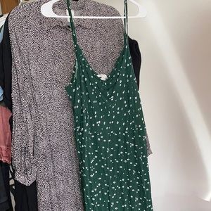 Green floral slip dress